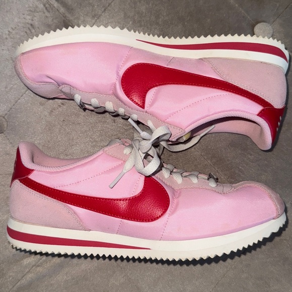 Nike Cortez Textile "Med Soft Pink/Fire Red/Sail/Team Orange" Women's Size 10 - Picture 10 of 17